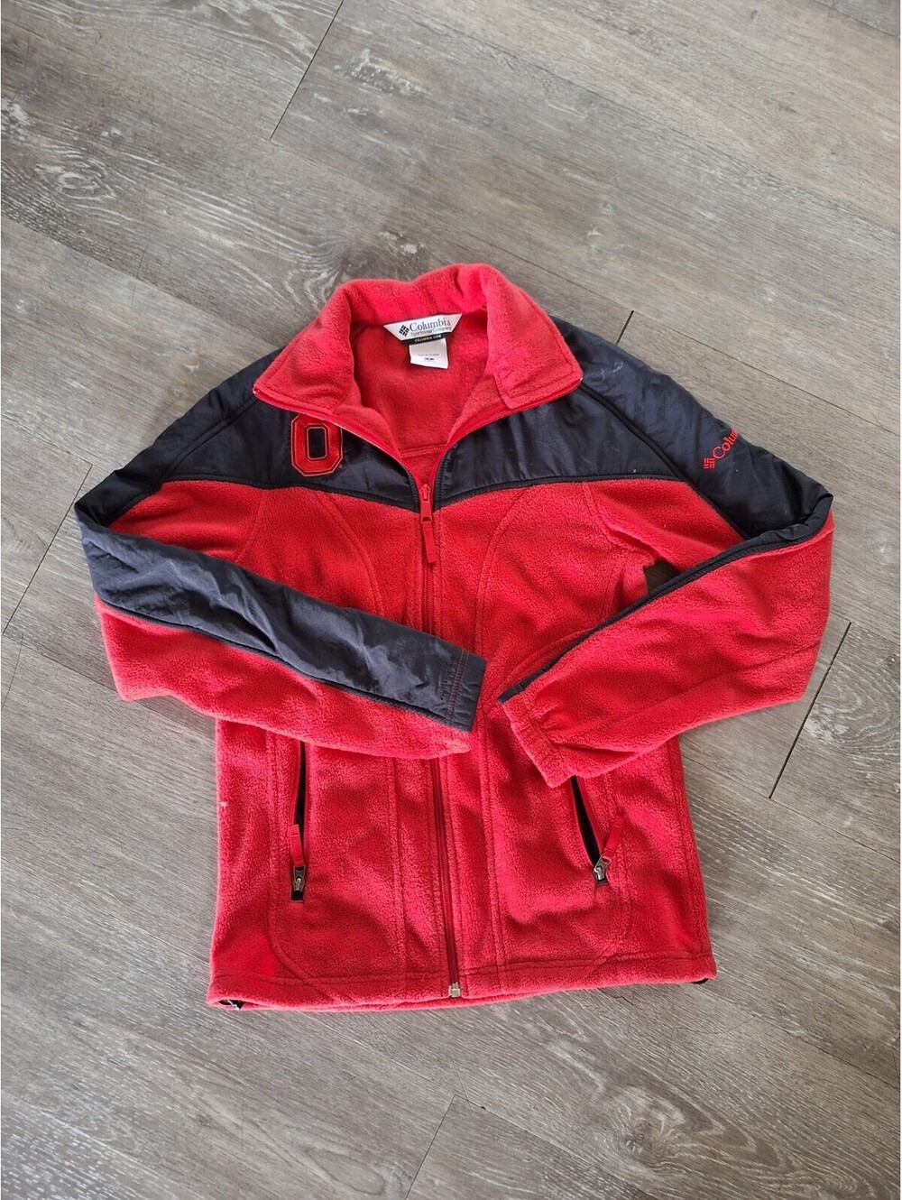 Vintage Columbia Ohio State Buckeyes Fleece Jacket Womens Warm Coat Sweater Y2K